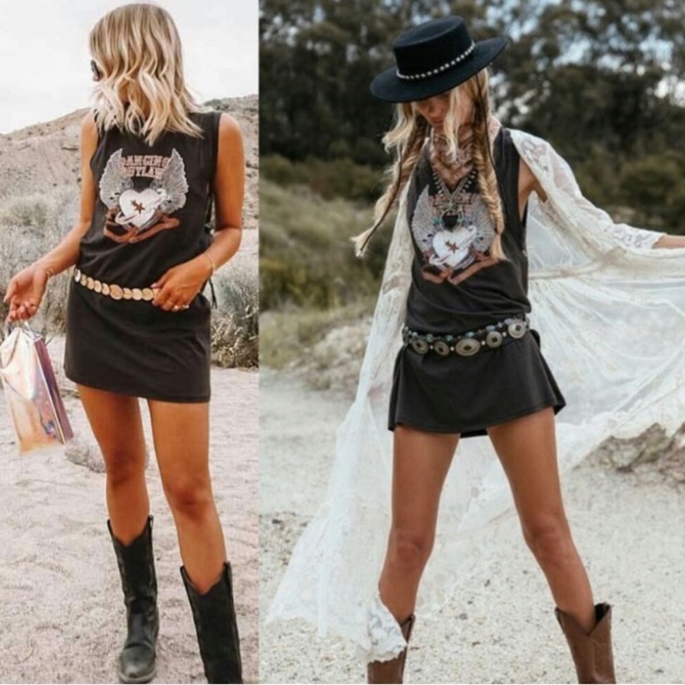 Spell & The Gypsy Dancing Outlaw Tee Dress Sz. Medium